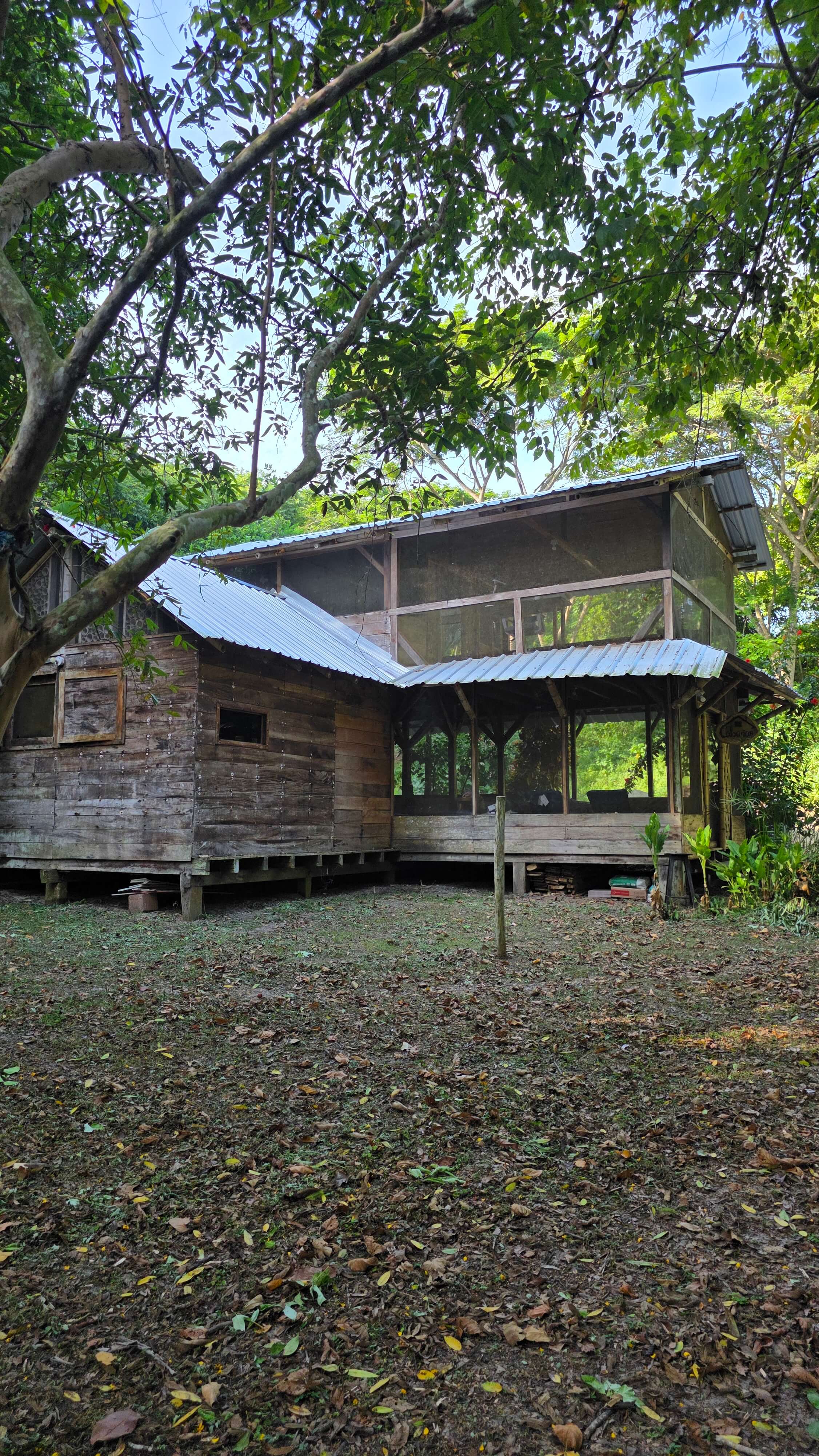 Two-story wooden cabin structure at Finca LunaSoul